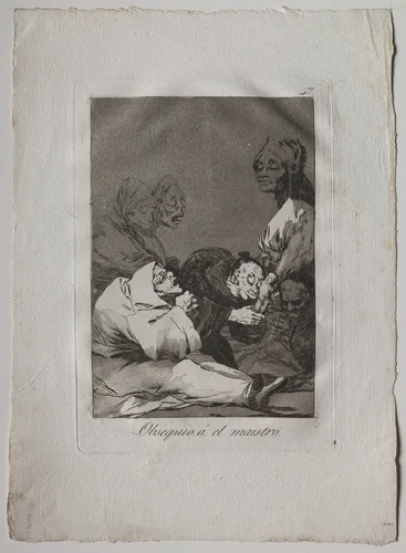 A Gift for the Master, Plate 47 by Francisco de Goya, print, 1799