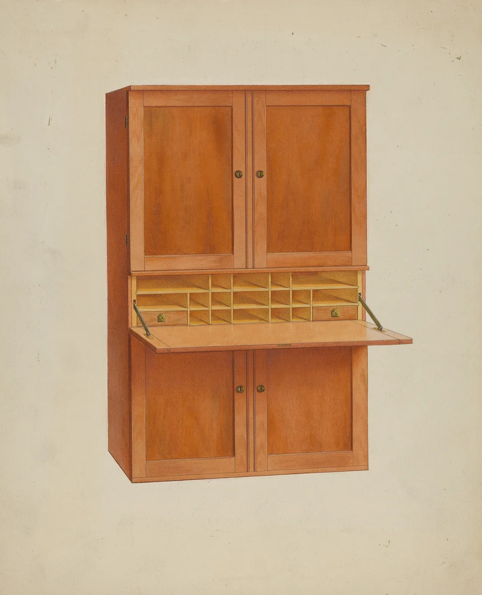 Shaker Secretary by John W. Kelleher, index of american design, 1935-1942