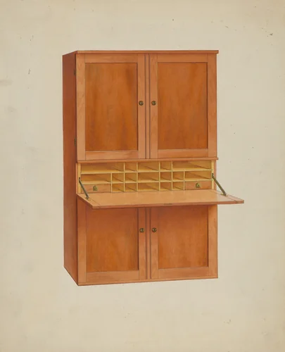 Shaker Secretary by John W. Kelleher, index of american design, 1935-1942