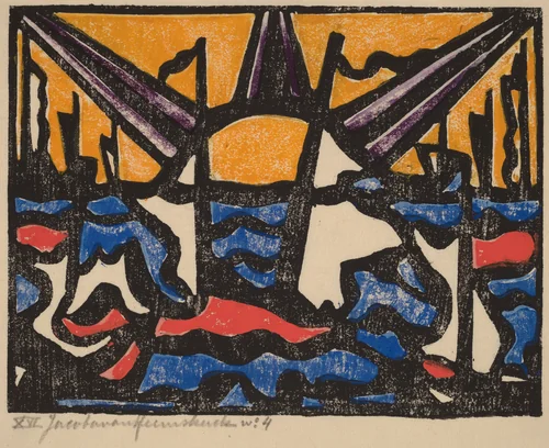 Landscape with a Sun by Jacoba van Heemskerck van Beest, print, 1910-1920