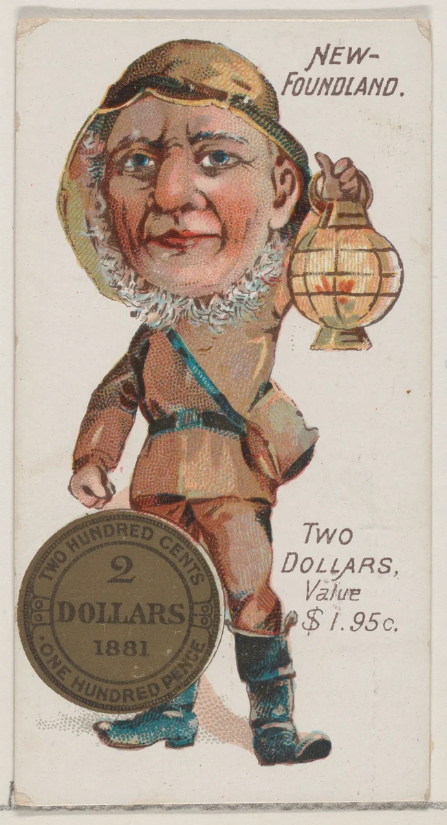 Newfoundland, Two Dollars, from the series Coins of All Nations (N72, variation 1) for Duke brand cigarettes by W. Duke, Sons & Co., print, 1889