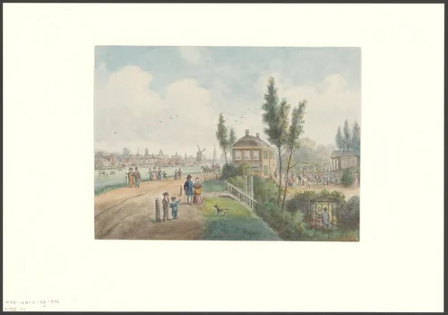 Gezicht op de Spaarndammerdijk en de tuin Land- en IJzicht by anonymous, drawing, 1825-1925