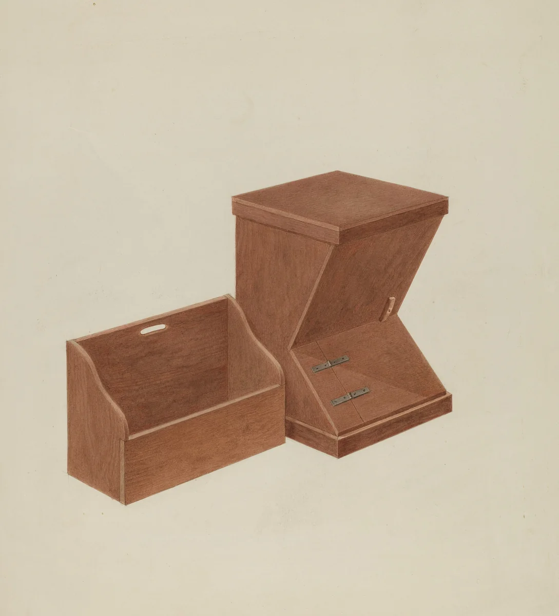 Shaker Wood Box by Alois E. Ulrich, index of american design, 1937