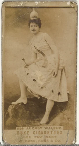 Card Number 528, August Walkup, from the Actors and Actresses series (N145-7) issued by Duke Sons & Co. to promote Duke Cigarettes by W. Duke, Sons & Co., photograph, 1880-1889