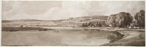 A Selection of Twenty of the Most Picturesque Views in Paris: View of Belle Vue & Pont de Sêve by Thomas Girtin, print, 1802