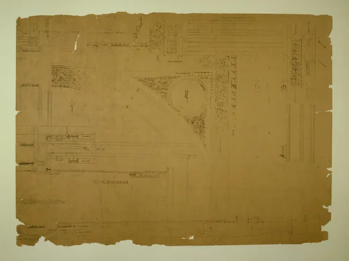 Auditorium Building, Chicago, Illinois, Plaster Details with Electric Lights by Adler and Sullivan, drawing, 1886-1889