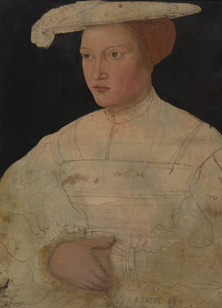 Maria Markgräfin zu Brandenburg by Peter Gertner, drawing, 1539