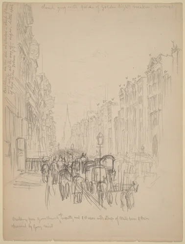 Fifth Avenue Building from Grace Church by Henry Farrer, drawing, 1843-1903