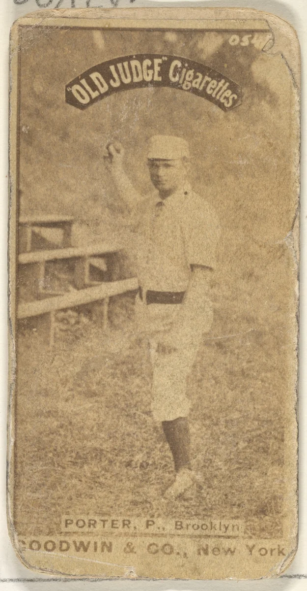 Porter, Pitcher, Brooklyn, from the Old Judge series (N172) for Old Judge Cigarettes by Goodwin & Company, photograph, 1887-1890
