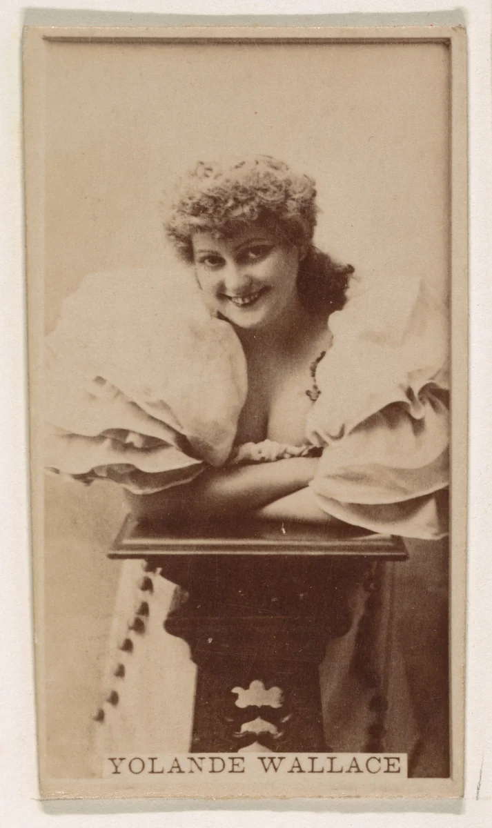 Yolande Wallace, from the Actresses series (N245) issued by Kinney Brothers to promote Sweet Caporal Cigarettes by Kinney Brothers Tobacco Company, photograph, 1890