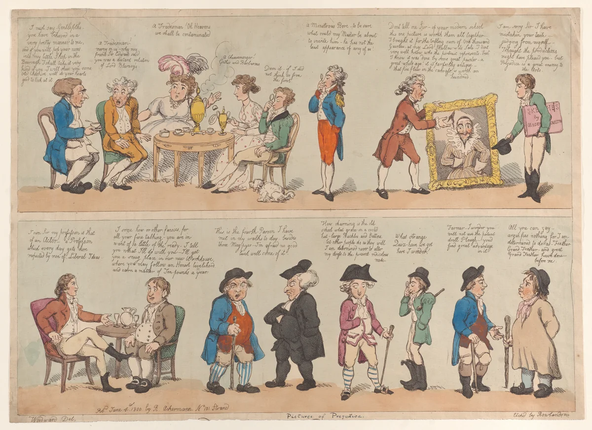 Pictures of Prejudice by Thomas Rowlandson, print, 1800