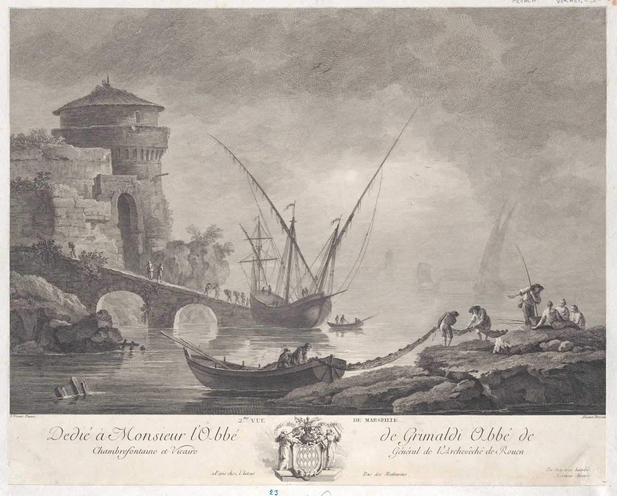 Second View of Marseille by Joseph Vernet, print, 1771-1781