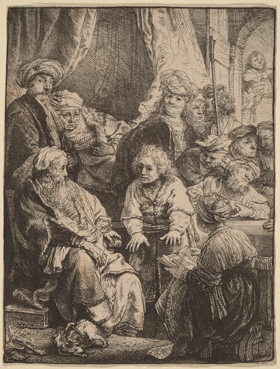 Joseph Telling His Dreams by Rembrandt van Rijn, print, 1638