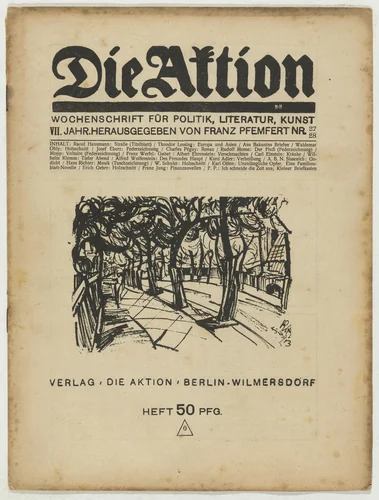 Die Aktion, vol. 7, no. 27/28 by Waldemar Ohly, Wilhelm Schuler, Erich Gehre, periodical, 1917