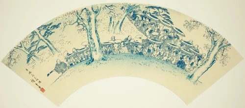 Flower-viewing Party from the Pleasure Quarters (Seiro hanami ryaku zu) by Utagawa Hiroshige (歌川広重), print, 1833-1837