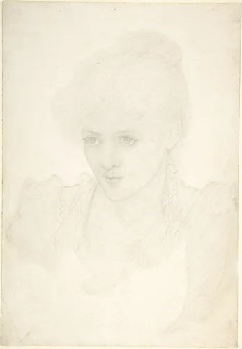 Portrait of a young girl by Sir Edward Burne-Jones, drawing, 1865-1880