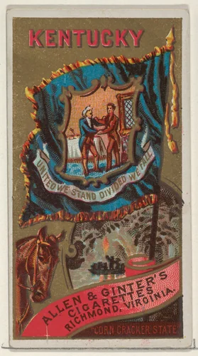 Kentucky, from Flags of the States and Territories (N11) for Allen & Ginter Cigarettes Brands by Allen & Ginter, print, 1888