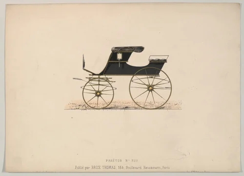 Design for Phaeton, no. 329, from Le Guide du Carrossier by Brice Thomas, print, 1865-1875