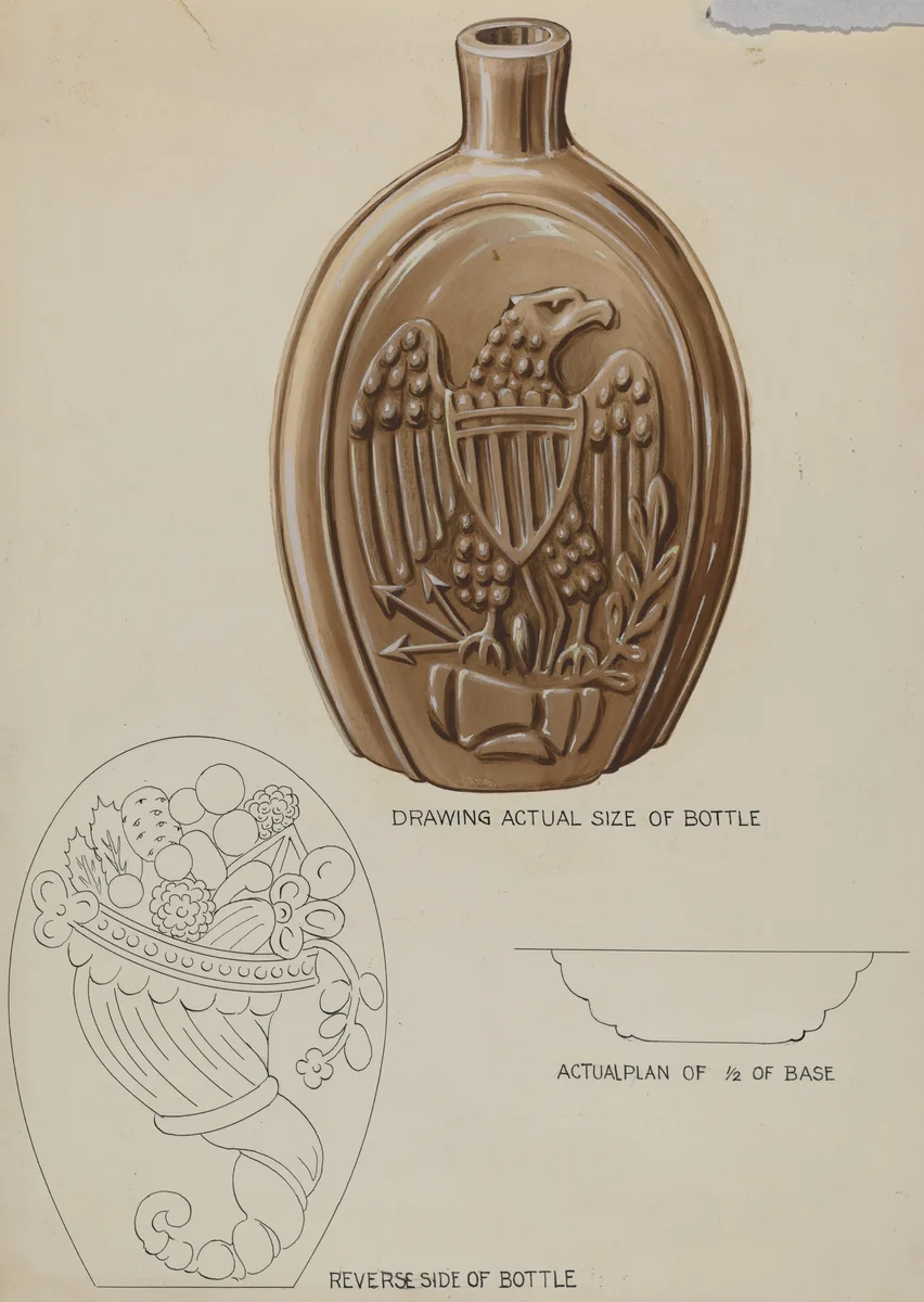 Flask by Wellington Blewett, index of american design, 1936