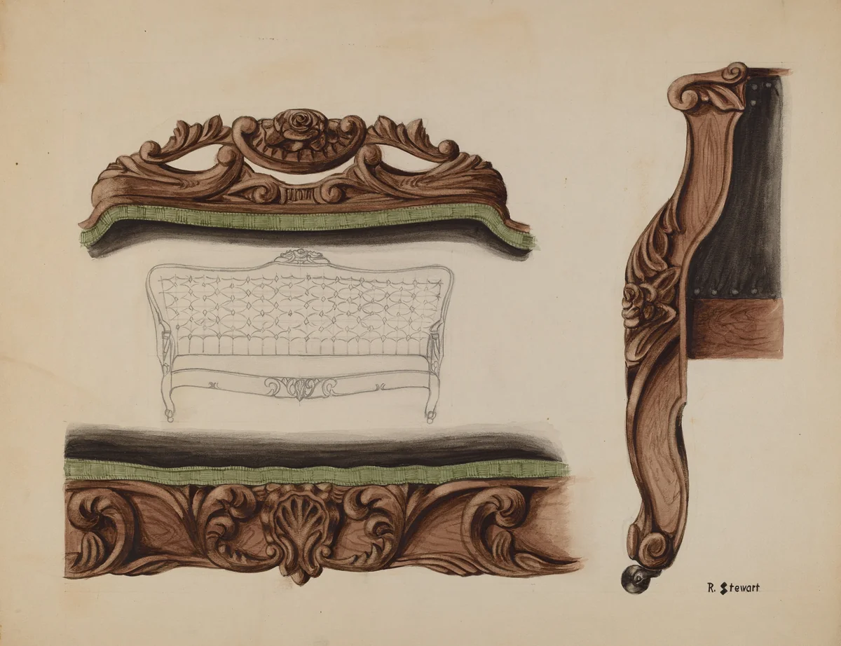 Carvings of a Sofa by Robert Stewart, index of american design, 1937