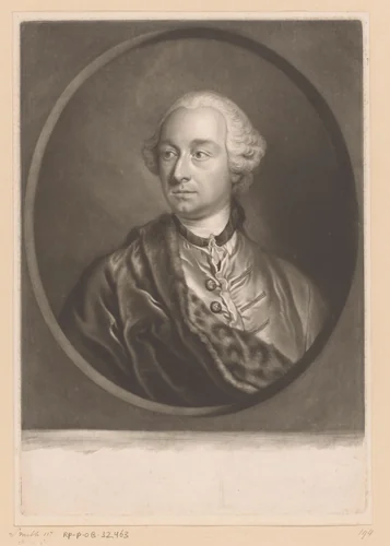 Portret van Charles Leviez by James McArdell, print, 1763