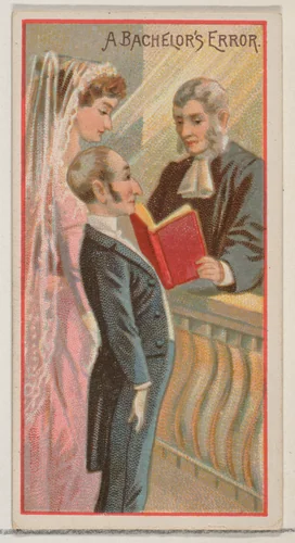 A Bachelor's Error, from the Jokes series (N87) for Duke brand cigarettes by W. Duke, Sons & Co., print, 1890