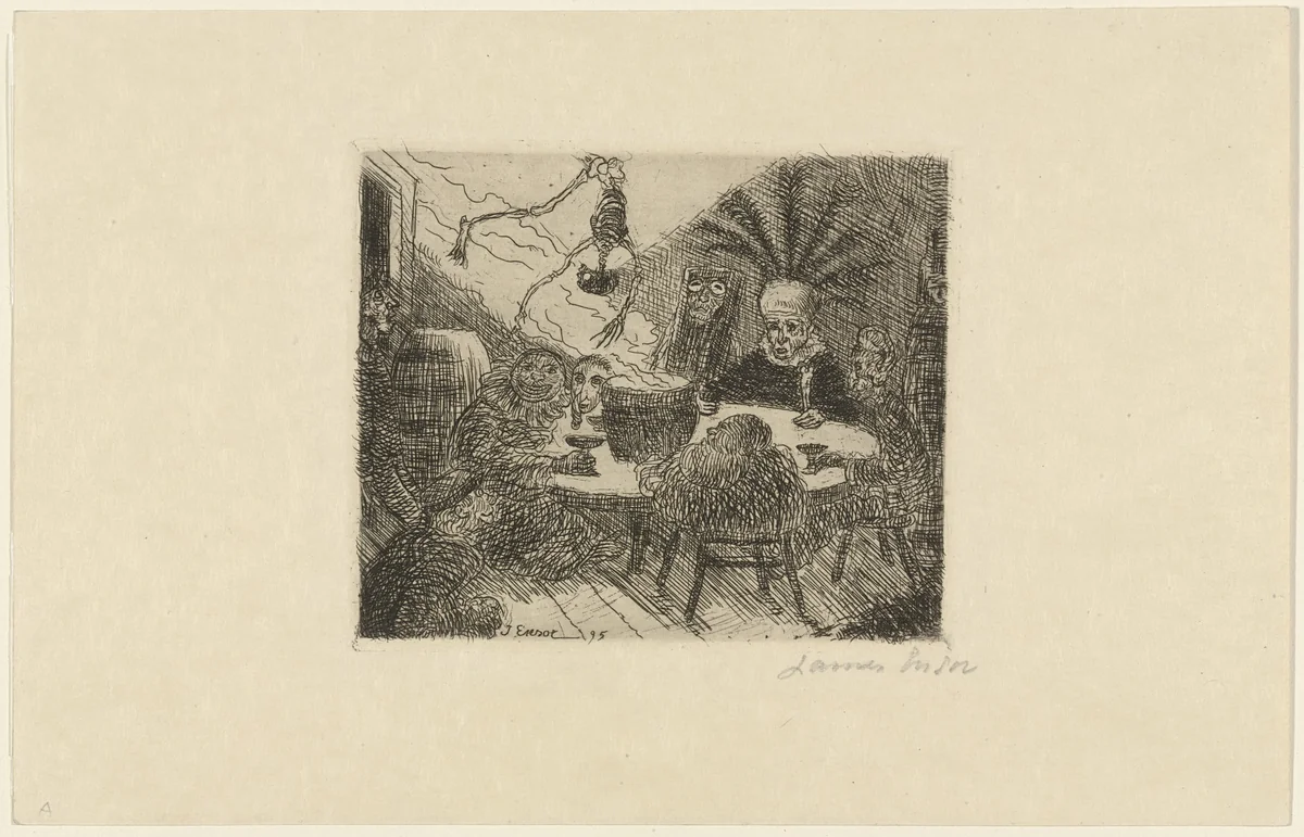 King Pest (Le Roi Peste) by James Ensor, print, 1895