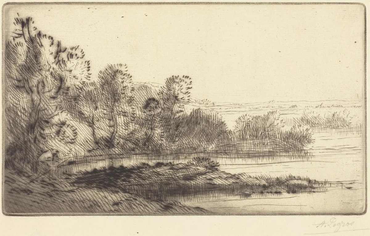 Along the Terne (Sur la terne) by Alphonse Legros, print, 1837-1911