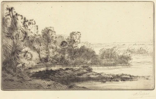 Along the Terne (Sur la terne) by Alphonse Legros, print, 1837-1911