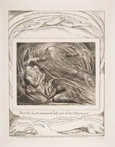 The Lord Answering Job out of the Whirlwind by William Blake, print, 1825-1826