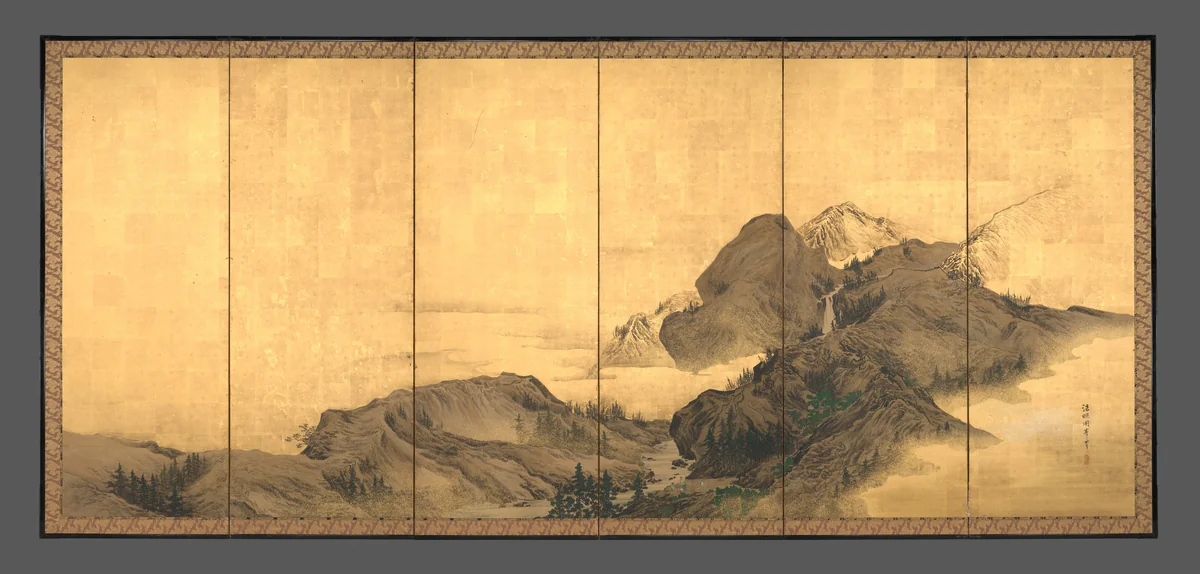 Landscape with Pavilion by Mori Shūhō, painting, 1800-1833