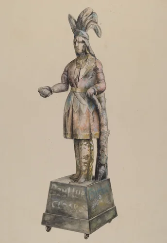 Cigar Store Indian by William Kerby, index of american design, 1937