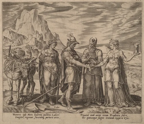 The Marriage of Labor and Diligence by Philip Galle, print, 1572