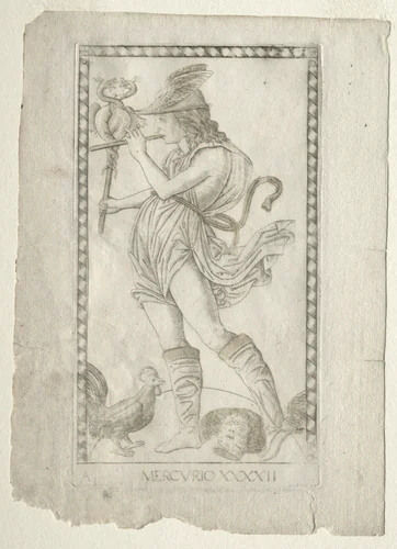 Mercury (from the Tarocchi, series A: Firmaments of the Universe, #42) by Master of the E-Series Tarocchi, print, 1457-1467