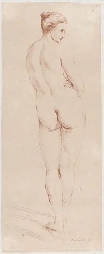 Standing Female Nude by Gilles Antoine Demarteau, print, 1700-1800