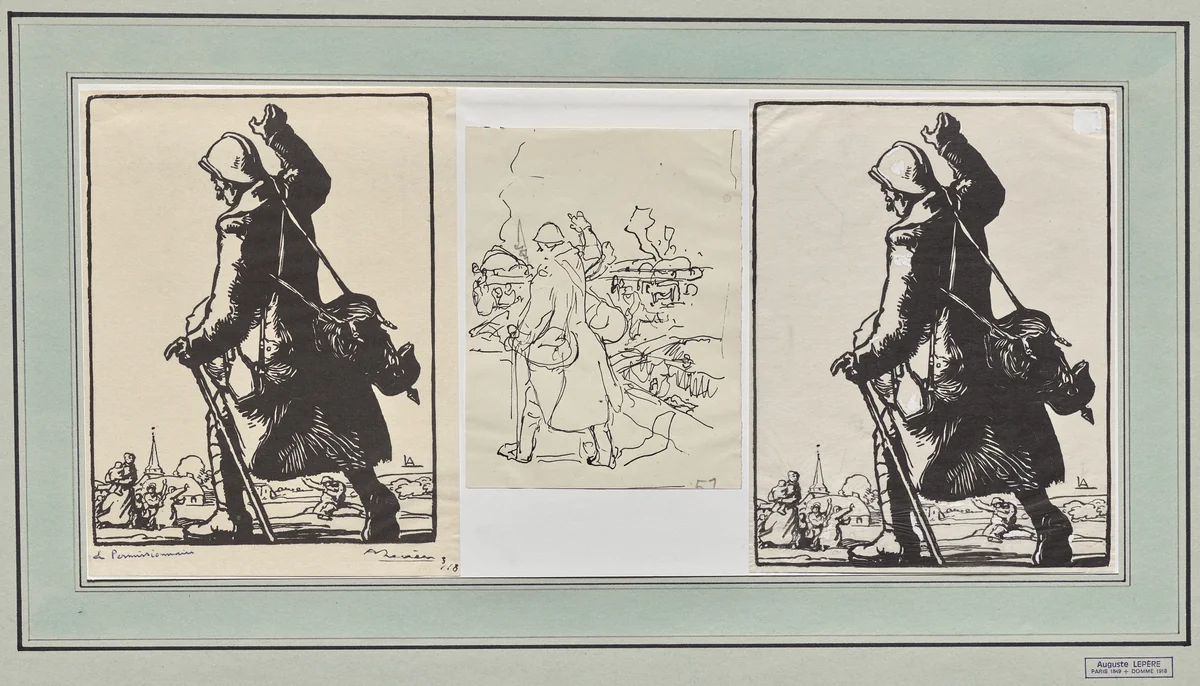 Le Permissionnaire by Auguste Louis Lepère, drawing, 1914