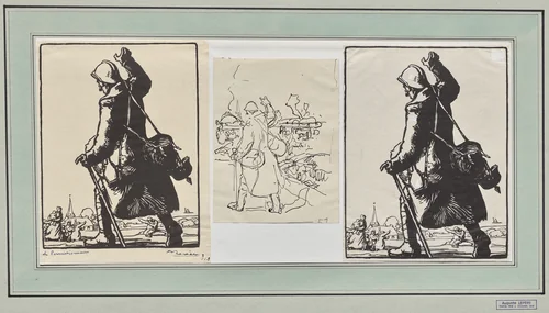 Le Permissionnaire by Auguste Louis Lepère, drawing, 1914