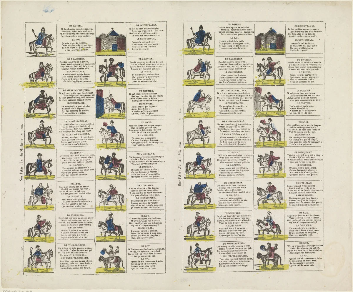Driekoningenbriefjes by Philippus Jacobus Brepols, print, 1800-1833