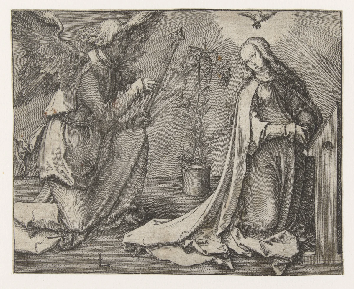Annunciatie by Unknown, print, 1512-1516