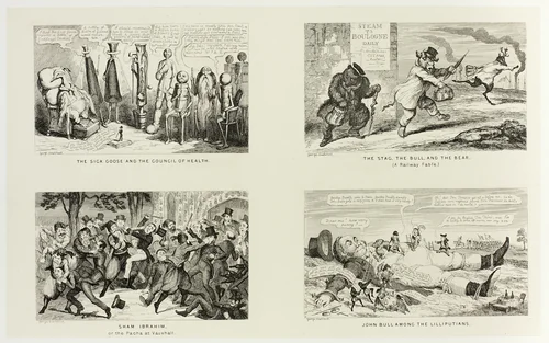 The Sick Goose and the Council of Health from George Cruikshank's Steel Etchings to The Comic Almanacks: 1835-1853 (top left) by George Cruikshank, print, 1847