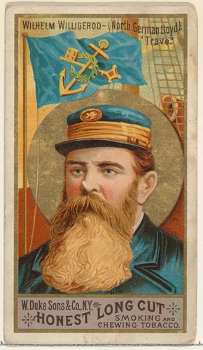 Wilhelm Willigerod, from the Sea Captains series (N127) issued by Duke Sons & Co. to promote Honest Long Cut Tobacco by W. Duke, Sons & Co., print, 1887