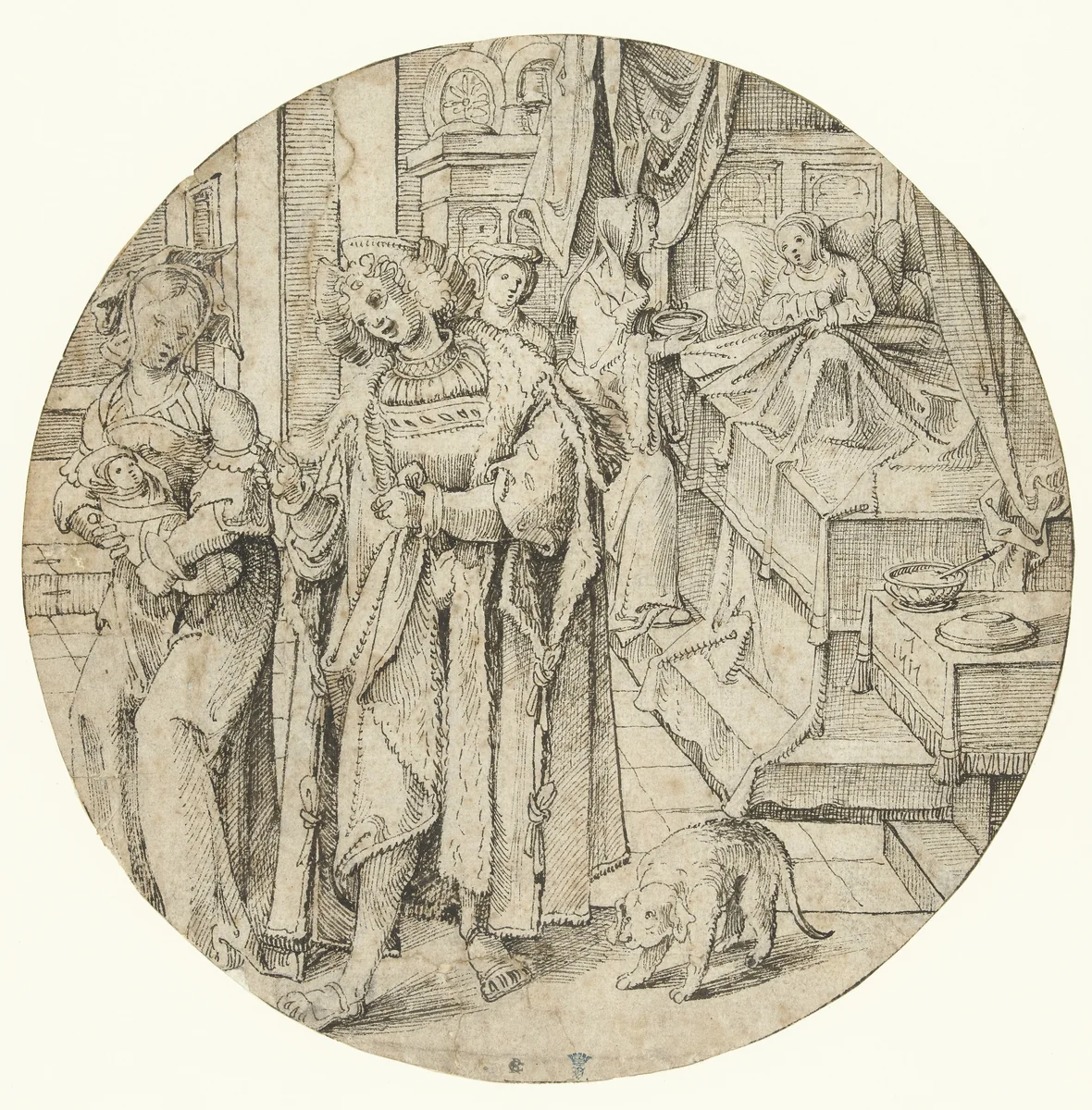 Geboorte van de zoon van Gauthier en Griselda by Pieter Cornelisz. genaamd Kunst, drawing, 1517