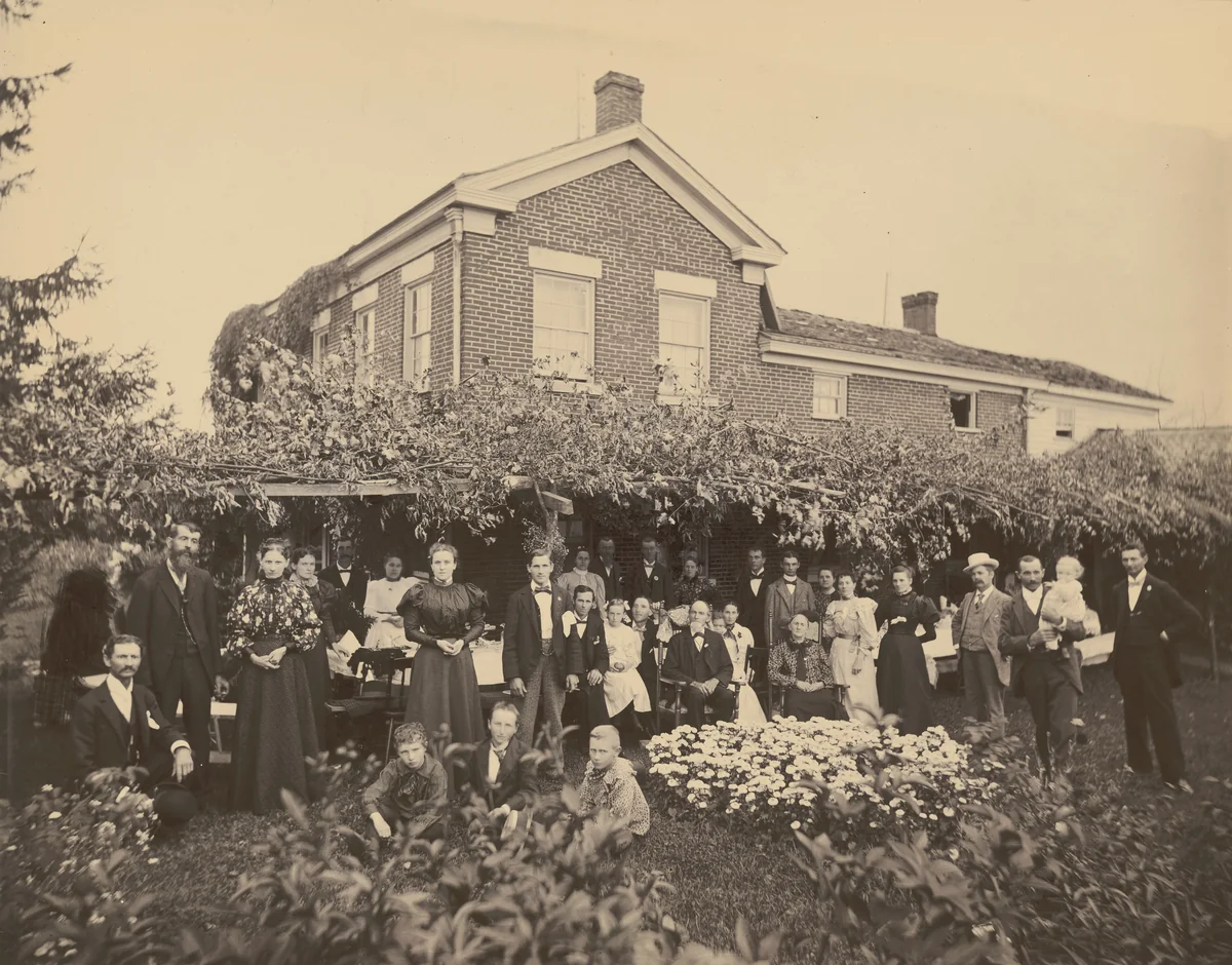 Portrait of a Family, near Meadville, Pennsylvania by Ira E. Hall, photograph, 1885-1889