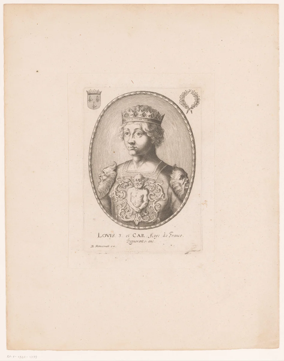 Portret van Lodewijk III van Frankrijk by anonymous, print, 1610-1668