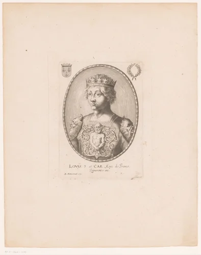 Portret van Lodewijk III van Frankrijk by anonymous, print, 1610-1668