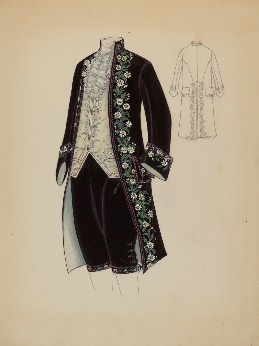 Man's Court Costume by Marie Mitchell, index of american design, 1936
