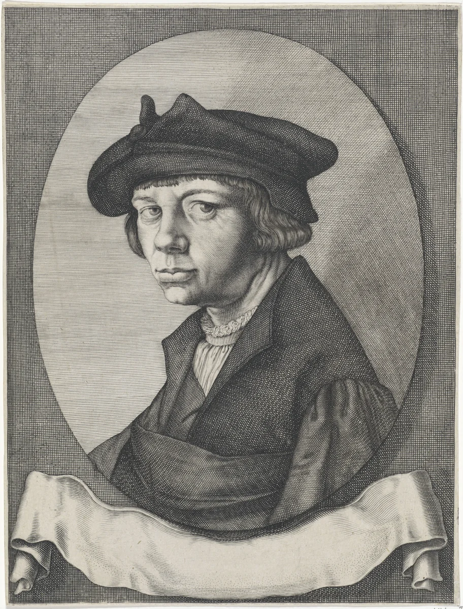 Portret van Lucas van Leyden by Andries Jacobsz. Stock, print, 1614-1648