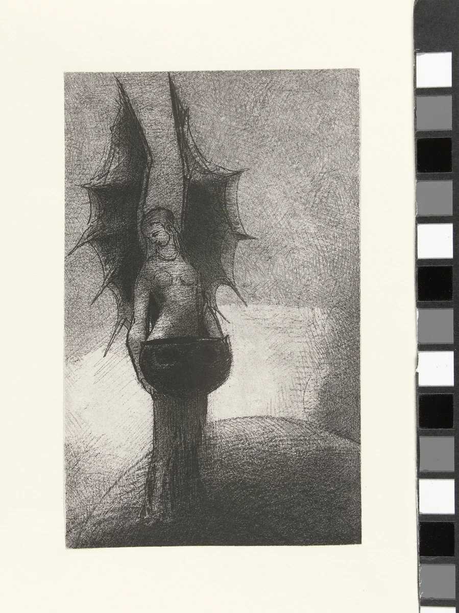 De duisternis by Odilon Redon, print, 1892