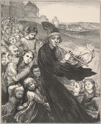 The Pied Piper of Hamelin by Henry Marsh, print, 1868