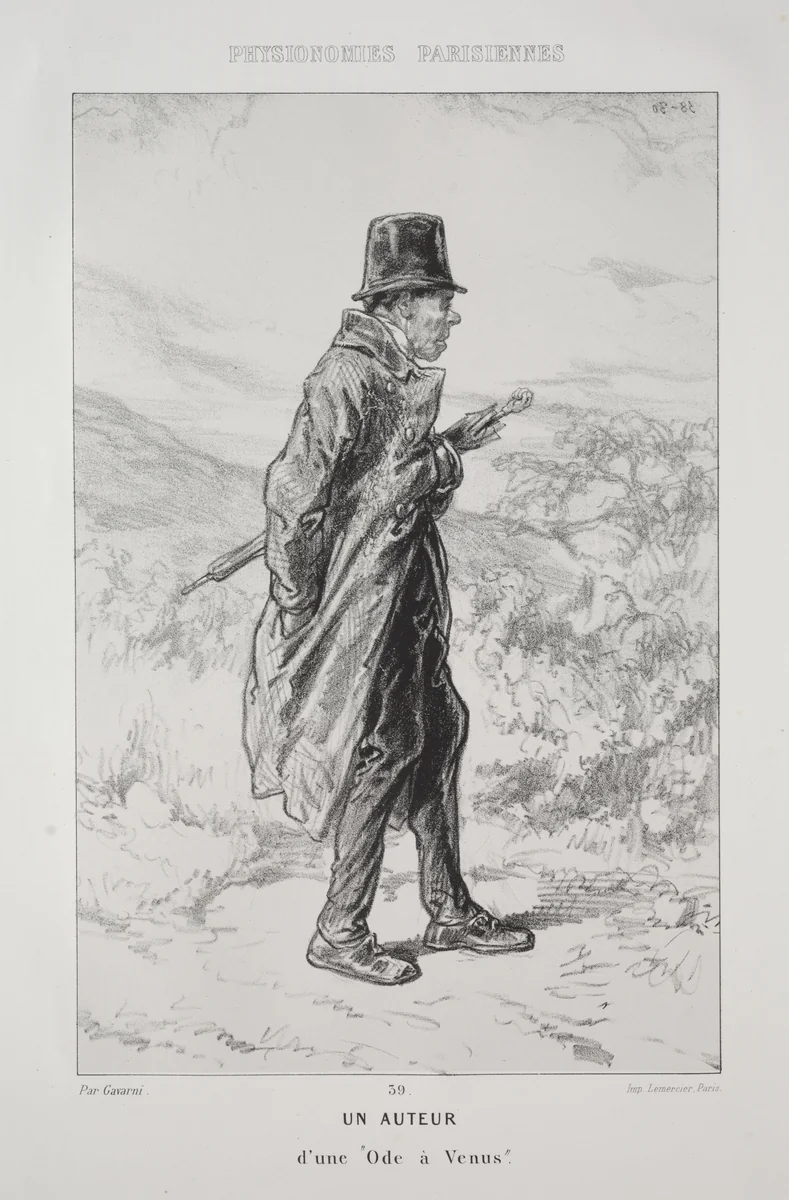 Un Auteur by Paul Gavarni, print, 1857-1862